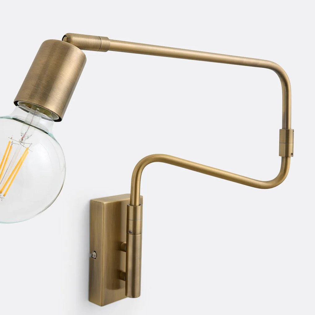 Wandlamp in metaal met verstelbare arm, Hiba