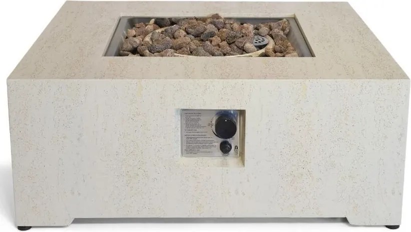 Happy Cocooning Estate vuurtafel vierkant 88x88xH36 cm travertine