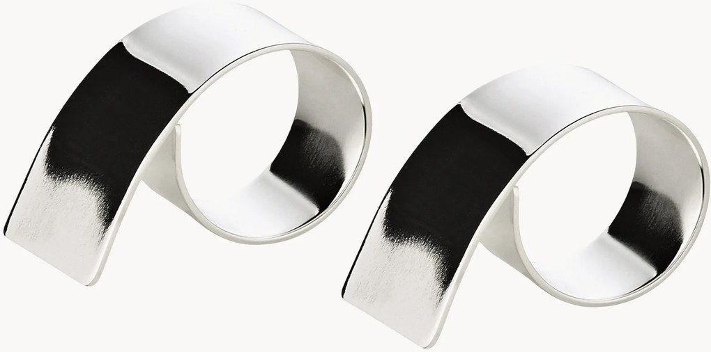 Zilverkleurige servetringen Volute, 2-delig