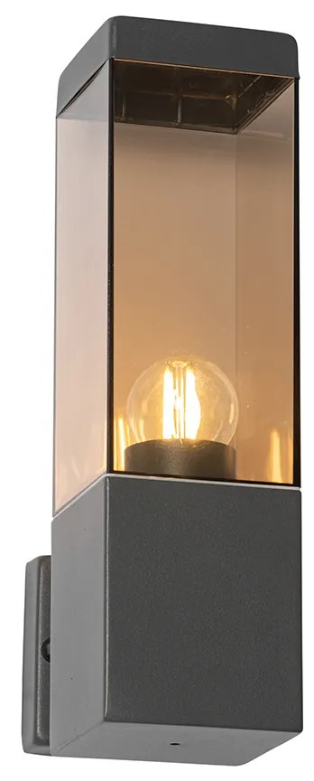 Moderne buiten wandlamp donkergrijs met smoke - Malios