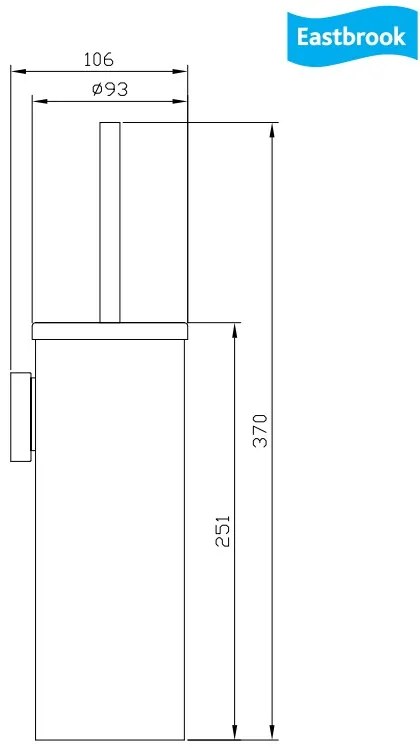 Eastbrook Rimini messing metalen toiletborstelhouder chroom