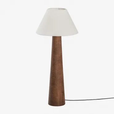 Malva Mangohouten Vloerlamp ↑70 Cm & Wit Ø40 Cm Menorca - Sklum