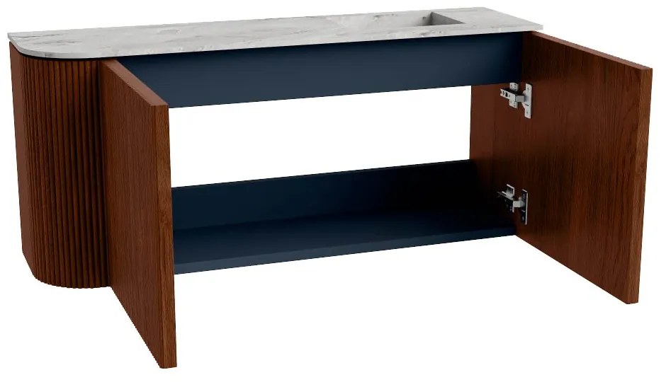 Mondiaz Joya DLux 90cm toiletmeubel ronding links ruby met wastafel faye rechts 1 kraangat glace