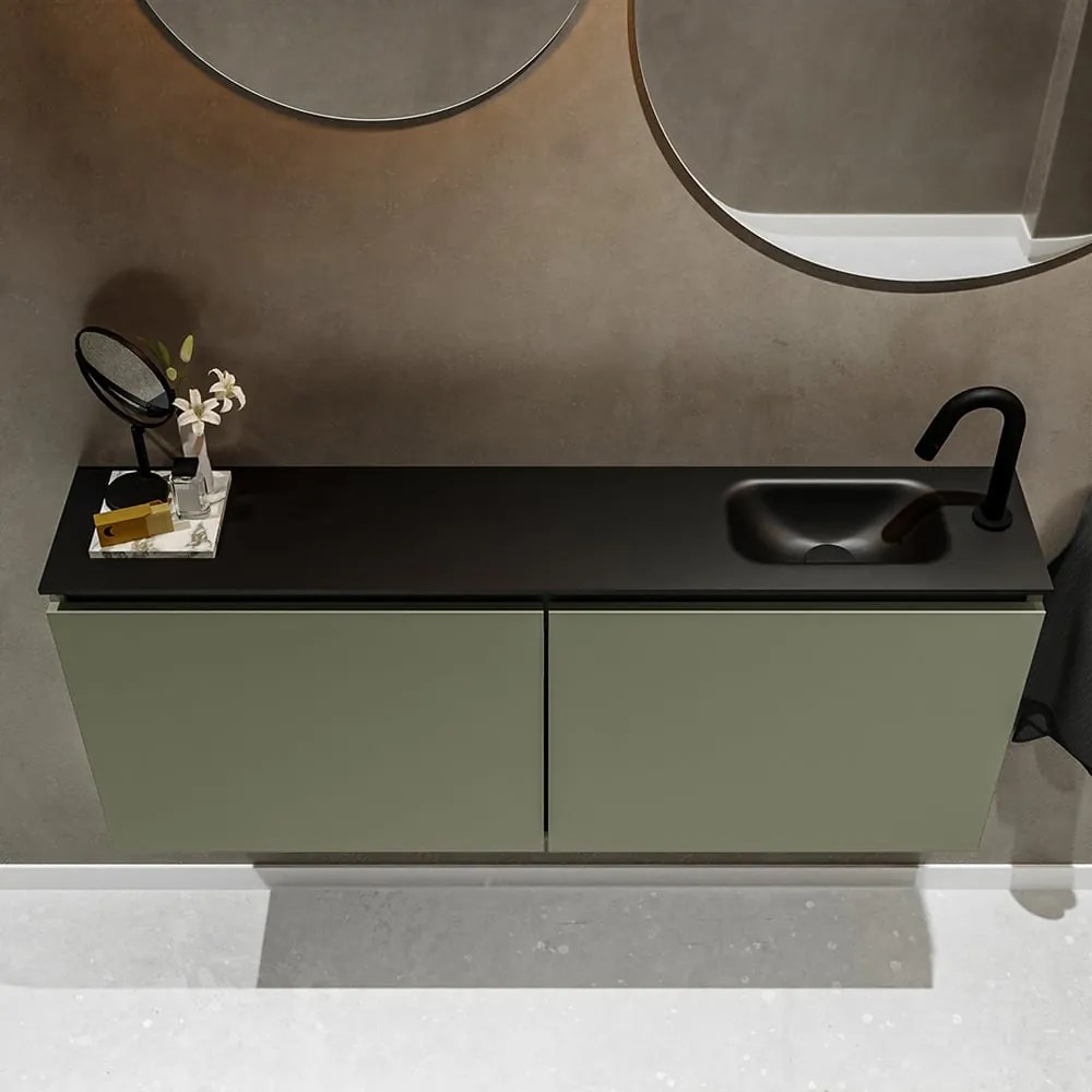 Mondiaz Ture 120cm toiletmeubel army met wastafel urban rechts 1 kraangat