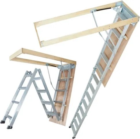 VEVOR Telescopische Ladder 158,8 kg Trapladder 12 treden Installatiehoogte van 290 tot 300 cm of 341 tot 366 cm Opvouwbare Ladder Aluminium + Houten Huishoudelijke Ladder met Hydraulisch Gedempt Afdalingsontwerp