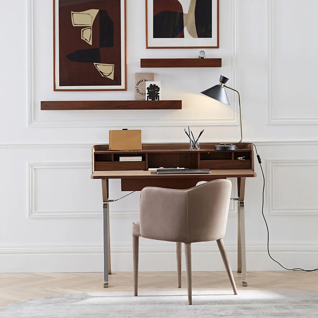 Bureau secretaire met walnoot fineer, Nelsen