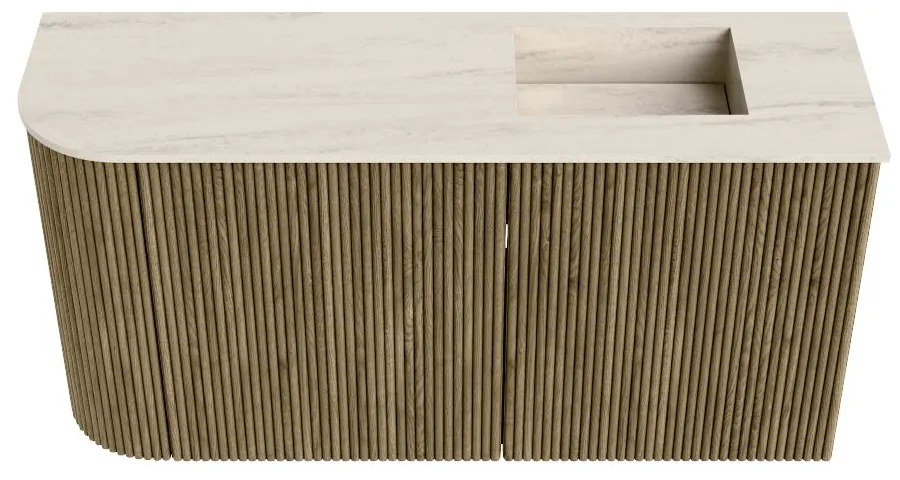 Mondiaz Joya DLux 80cm toiletmeubel ronding links dusk met wastafel faye rechts zonder kraangat meli
