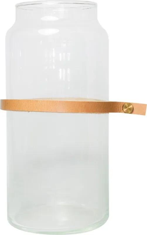 Vaas Wrap Me Mini - Incl. Lederen Band - Glas - Ã˜10 x 20 cm - Bruin