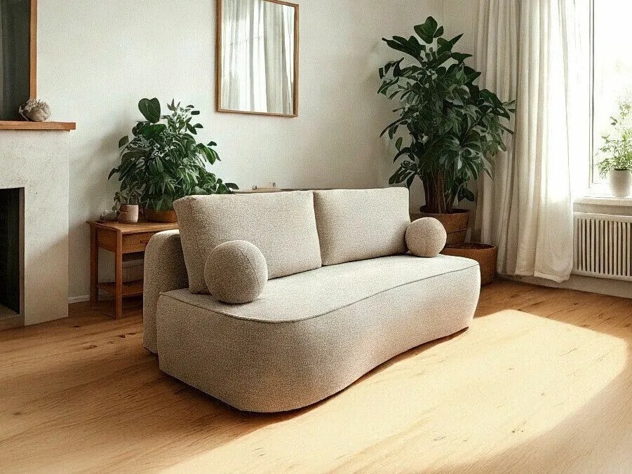 Slaapbank Marysville 100, Aantal zitplaatsen: 4, Aanwezig, Beige, 90x205x100cm, 88 kg, Poten: Kunststof