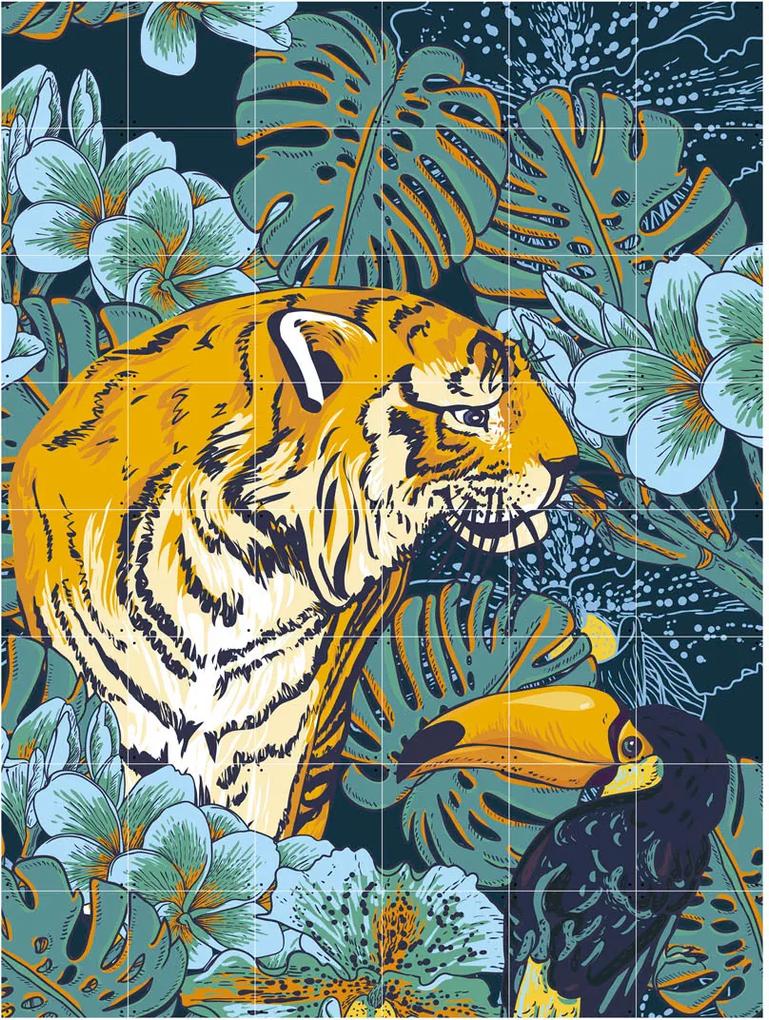 IXXI Tiger Jungle & Toucan Family wanddecoratie - dubbelzijdig