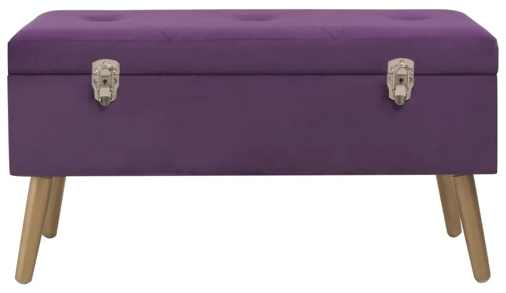 vidaXL Bankje met opbergvak 80 cm fluweel paars