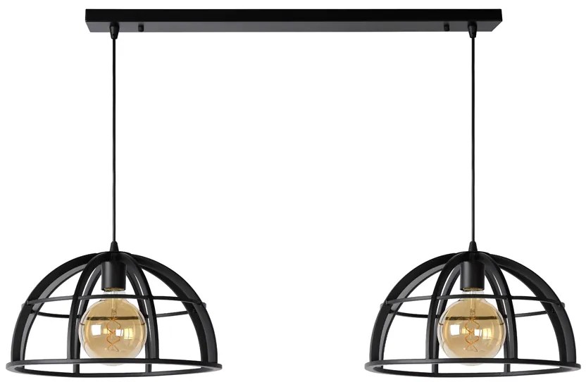 Lucide Dikra hanglamp 110cm 2x E27 zwart