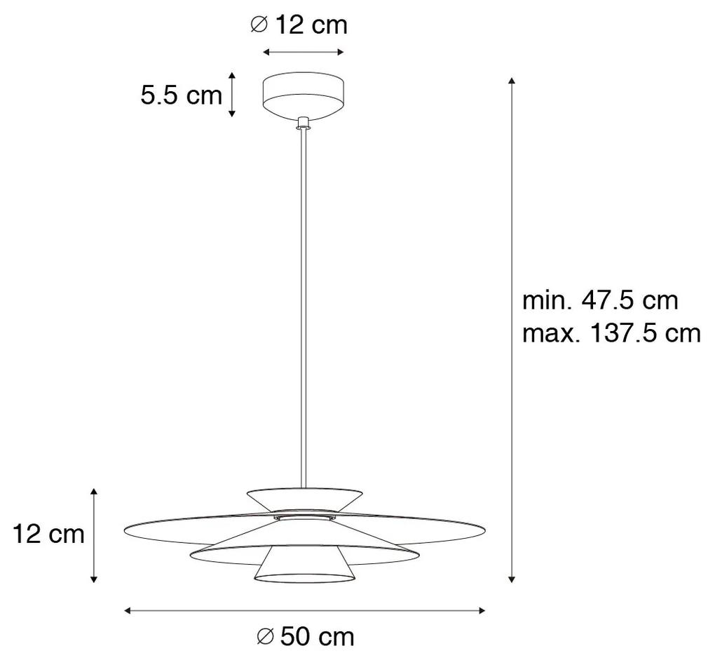 Design hanglamp zwart incl. LED 3-staps dimbaar - Pauline Design, Retro rond Binnenverlichting Lamp