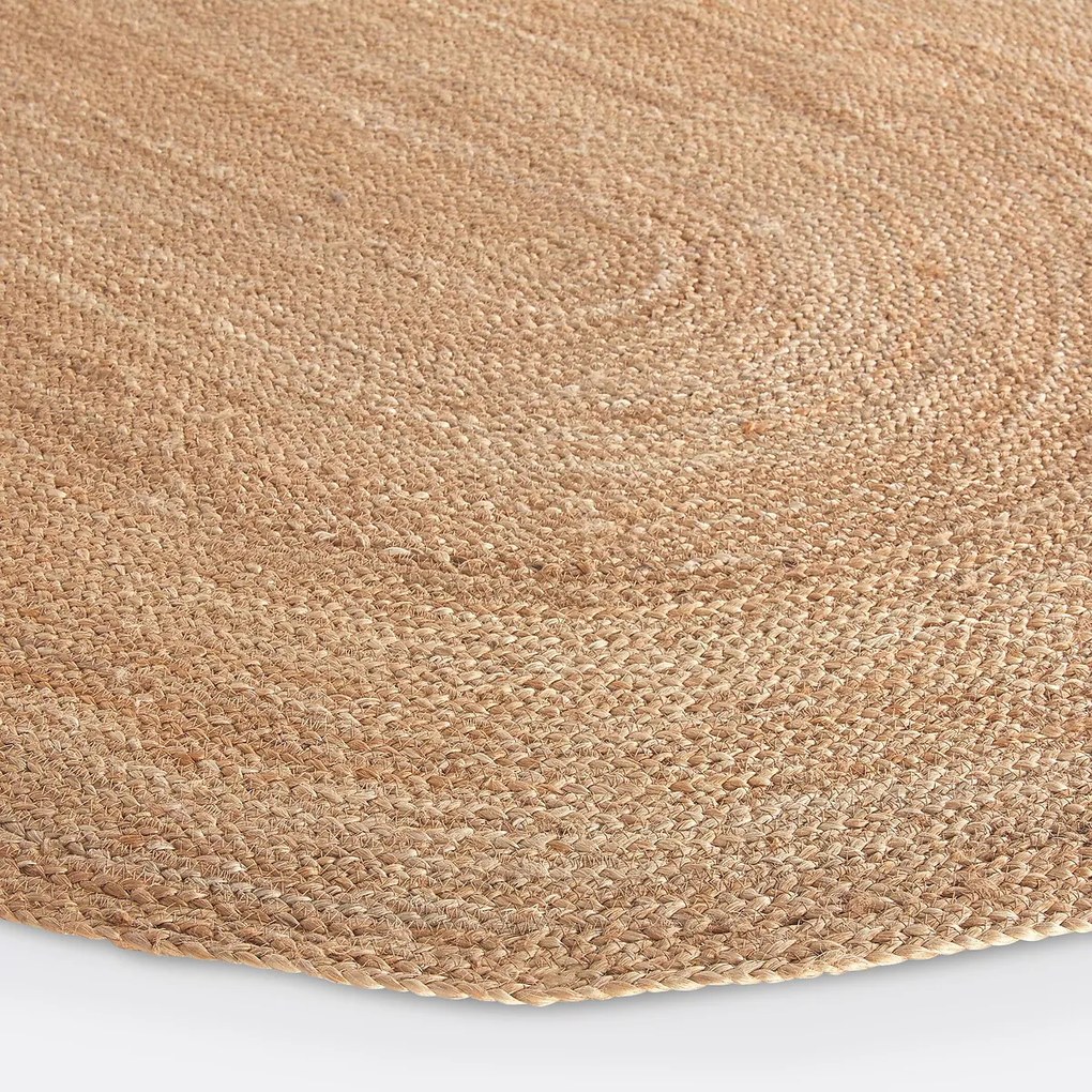 Ovalen vloerkleed in jute, Aftas