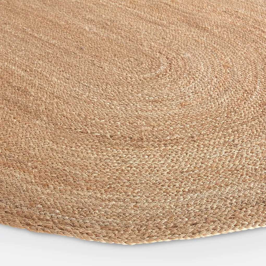 Ovalen vloerkleed in jute, Aftas