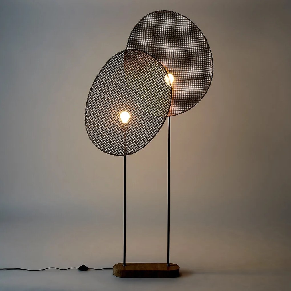 Rotan vloerlamp, Canopée, ontwerp door Emmanuel Gallina