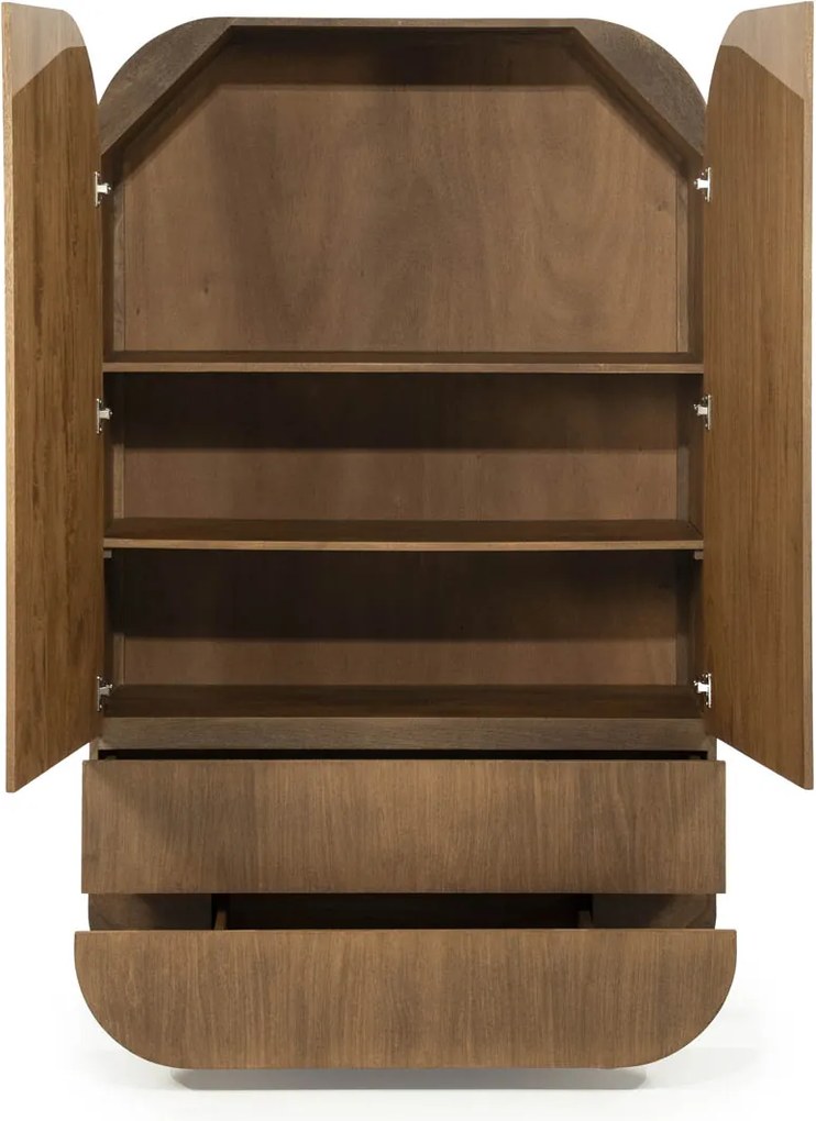 Grote Kast Hout Met Ronde Hoeken - 110x40x180cm.