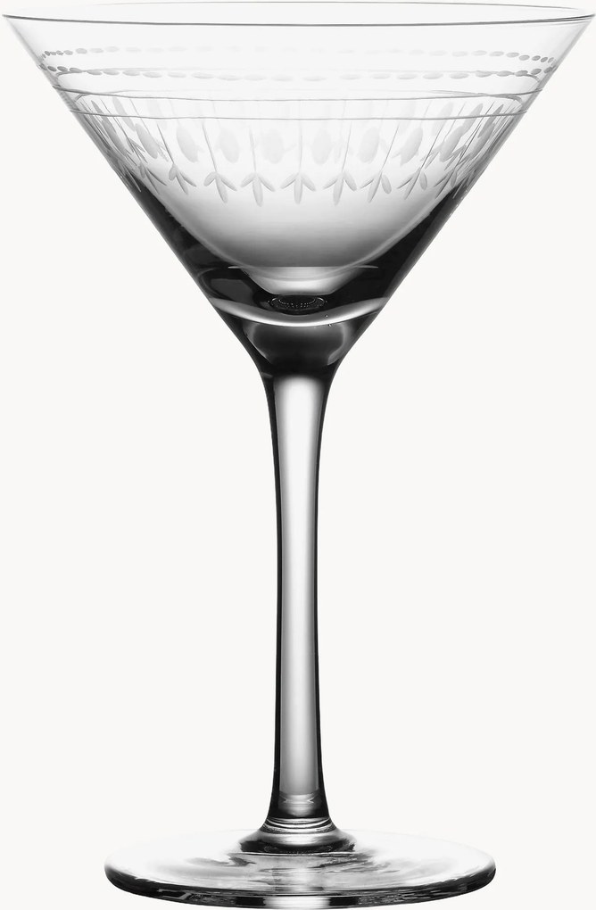 Mondgeblazen kristallen martini glazen Ovals, 2-delig