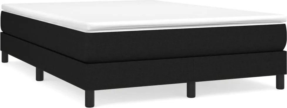 vidaXL Boxspring bed stof zwart 140x200 cm