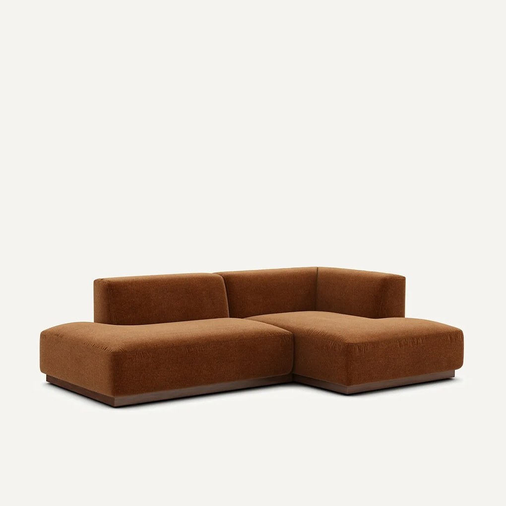 Rechter hoekbank in chenille fluweel, Jacopo