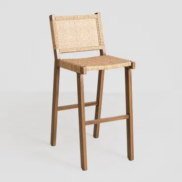 Ori Hoge Kruk 75 Cm In Synthetisch Riet Natuurlijk - Sklum
