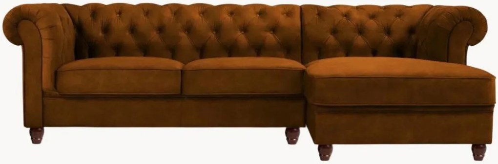 Fluwelen hoekbank Phoebe (4-zits)