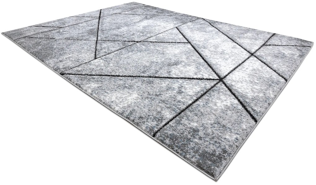 Tapijt modern COZY 8872 Wall, geometrisch , drieho - Structureel, twee poolhoogte , grijskleuring / blauw
