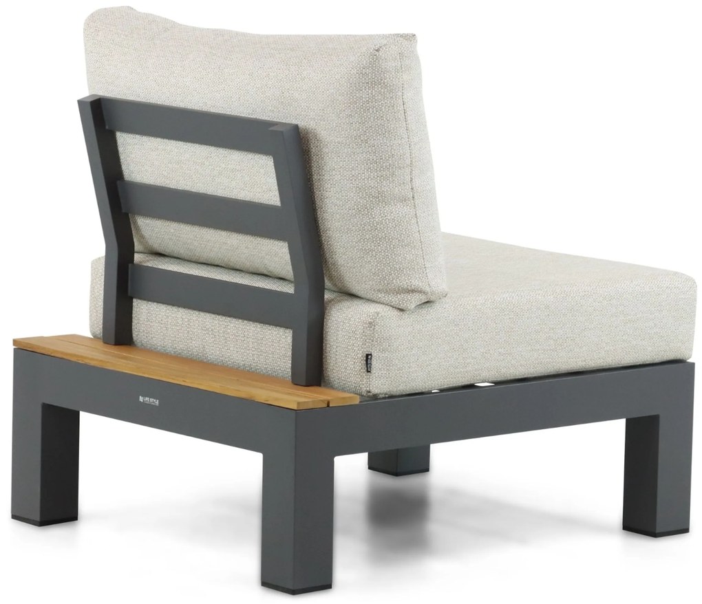 Loungeset 6 personen Aluminium/Teak Grijs Lifestyle Garden Furniture Vittoria