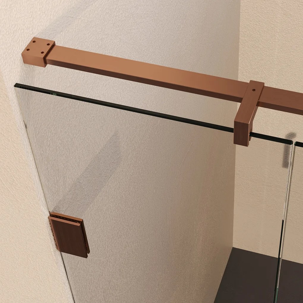 Brauer Void profielloze nisdeur 190cm met draaideur 70cm aan muur koper geborsteld PVD