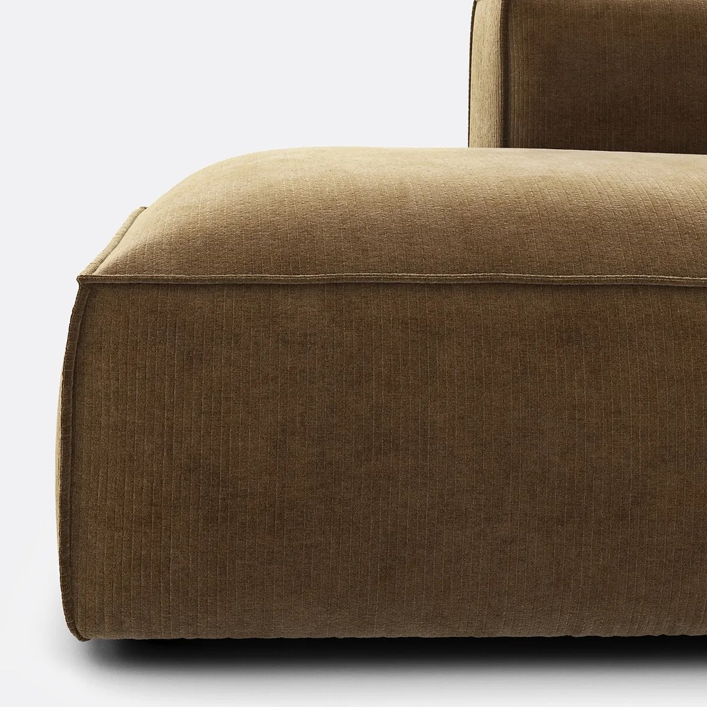 Rechthoekige bank in vintage fluweel Seven
