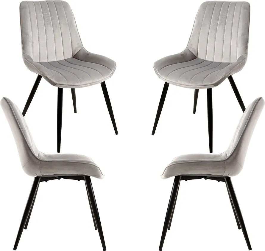 Set 4 Lene Fluwelen Stoelen