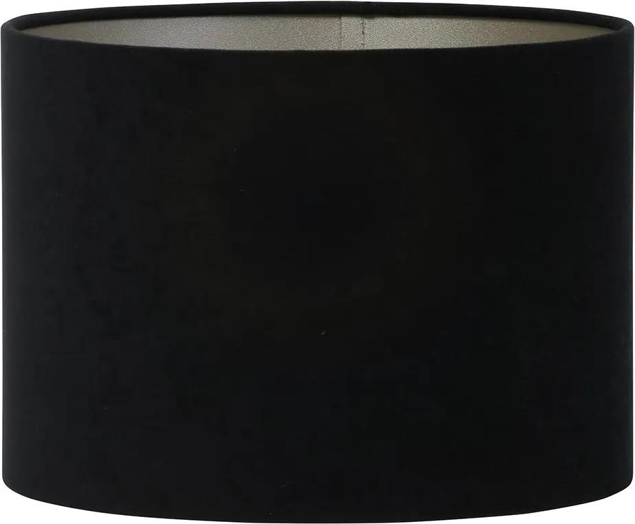 Lampenkap cilinder VELOURS - 35-35-25cm - zwart-taupe