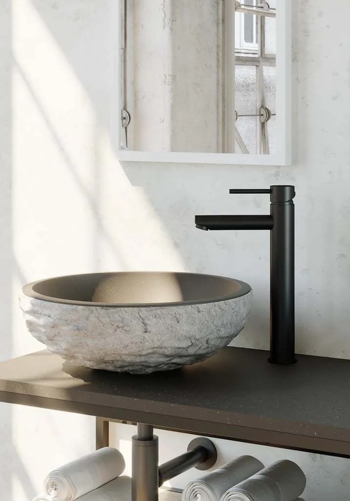 Brauer Black Edition ColdStart verhoogde wastafelkraan energy-saving model A zwart mat