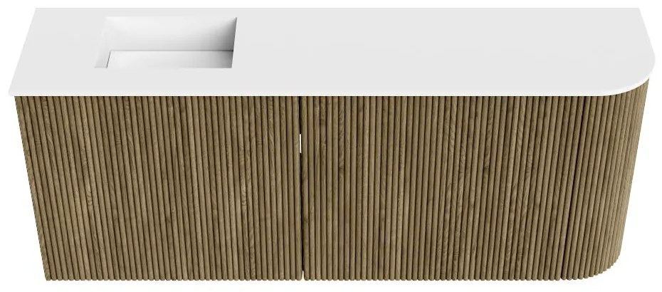Mondiaz Joya 100cm toiletmeubel ronding rechts dusk met wastafel faye links zonder kraangat talc