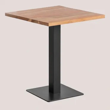 Vierkante Bartafel Acacia Hout Ristretto ↔︎ 70 Cm & Zwart - Sklum