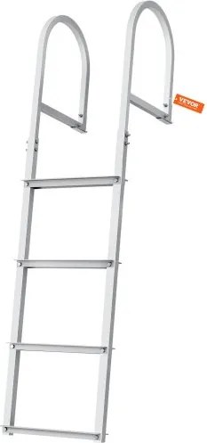 VEVOR Dock Ladder 4 Verwijderbare Treden 227 kg Draagvermogen Ponton Bootladder Gemaakt van Aluminiumlegering met 8 cm Brede Trede voor het Aan boord gaan van Schepen/Meren/Zwembaden/Oceanen