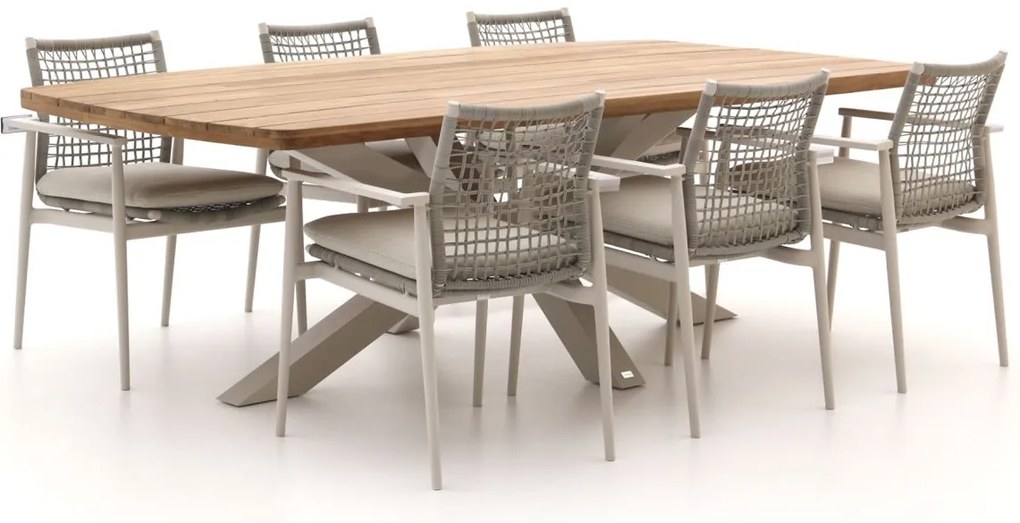 Bellagio Pizzoli/Induno Deens Ovaal 240cm dining tuinset 7-delig stapelbaar