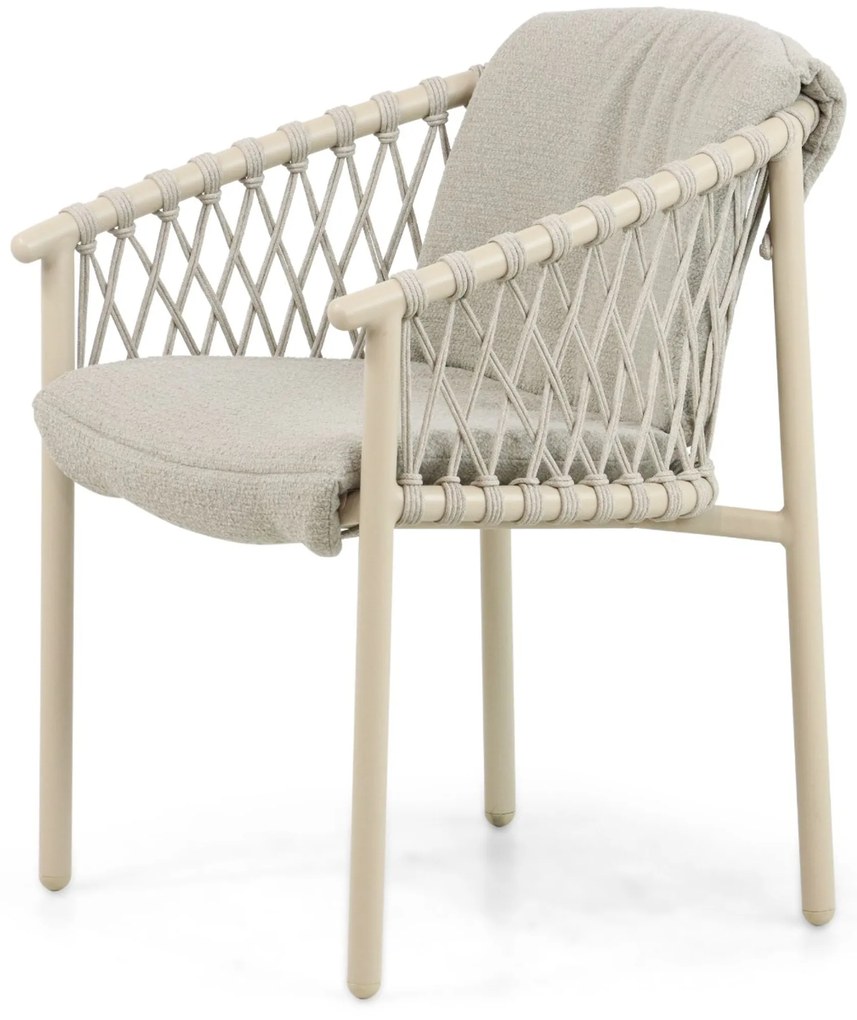 Tuinstoel Aluminium/rope Taupe-naturel-bruin 4 Seasons Outdoor Allora