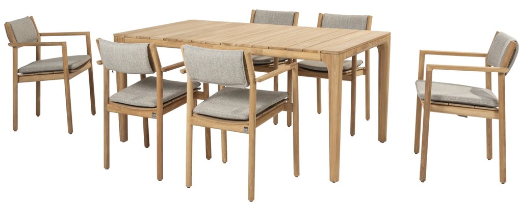 Liam Levi dining tuinset 7 delig 180x100xH75 cm teak 4 Seasons Outdoor