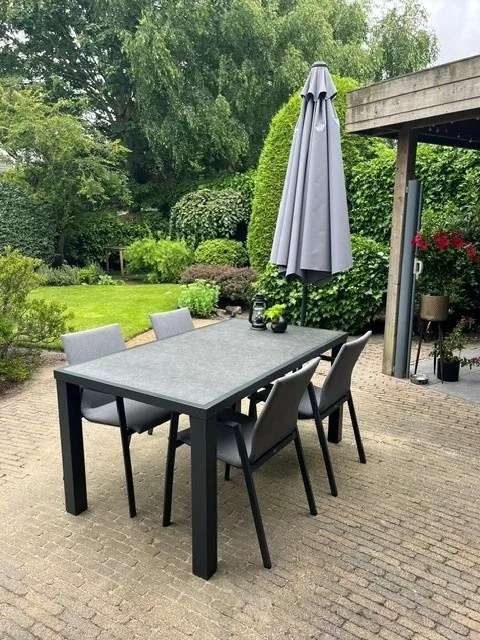 Lima antraciet/Alma 160 cm. tuinset - 5-delig