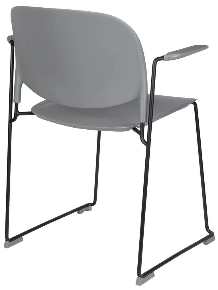 Stapelbare Stoel Met Arm Grijs