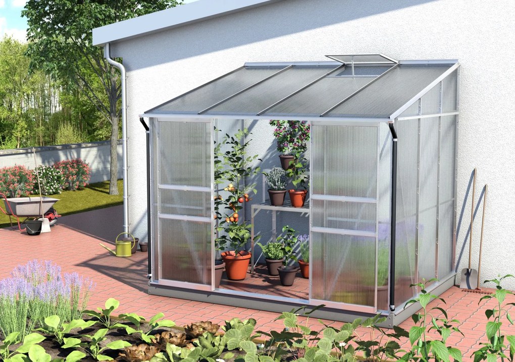 Vitavia Ida muurserre - 5,2m² - met 4 mm polycarbonaat - Aluminium