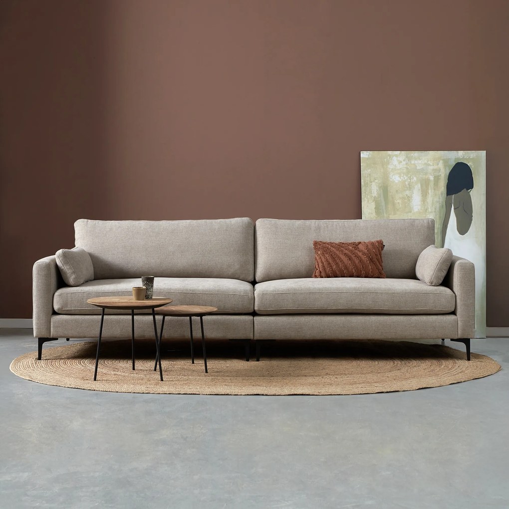 4-zitsbank Beige Stof