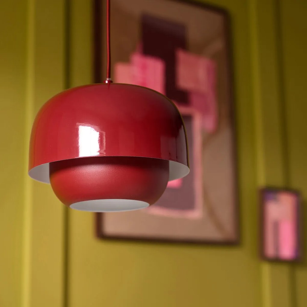 Hanglamp van gekleurd metaal Ø21,4 cm, Kinoko