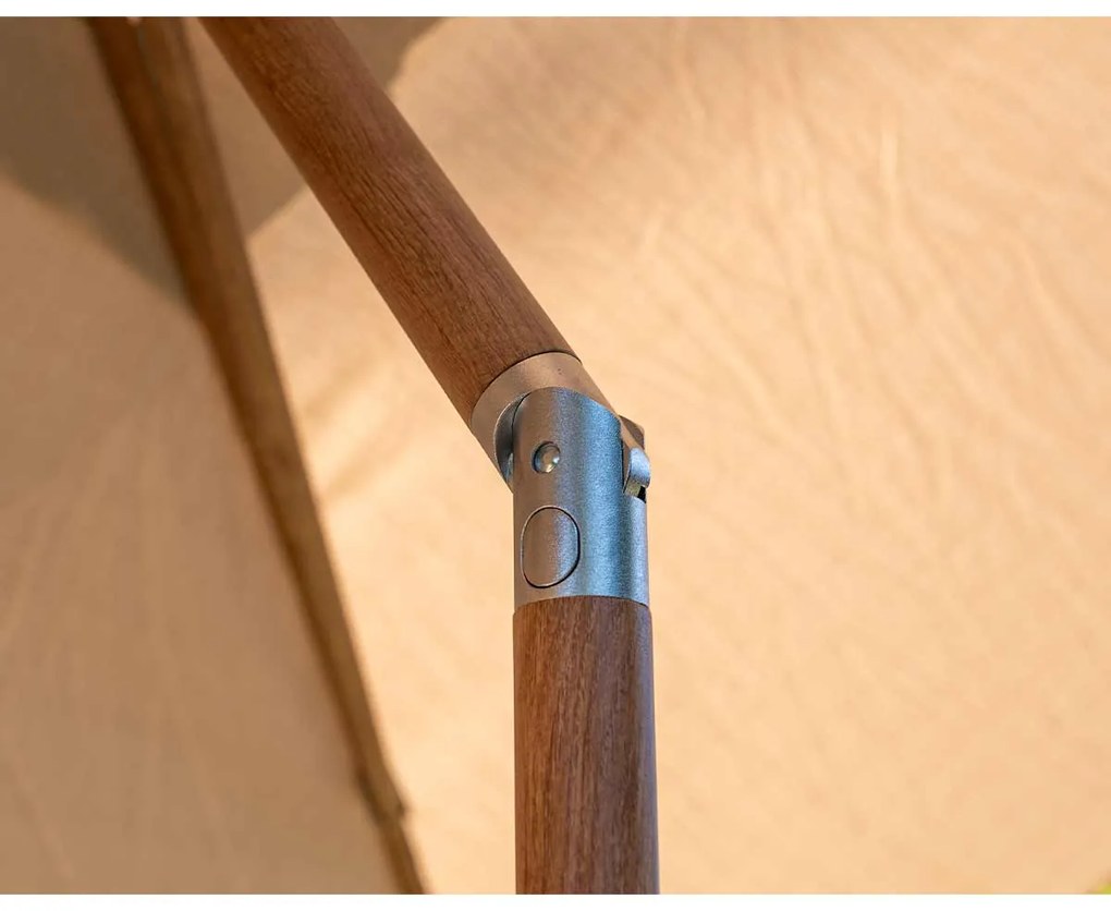 4 Seasons Azzurro stokparasol Ø300 cm sand solefin - houtlook frame