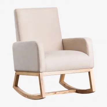 Set Van 2 Abigray Gestoffeerde Schommelstoelen Stof Beige Nude - Sklum