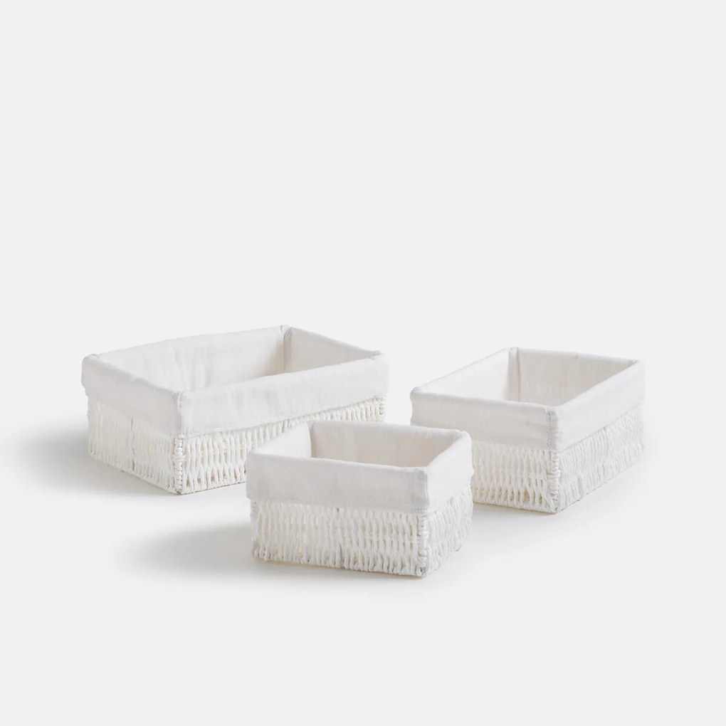 Set van 3 rechthoekige papieren manden, Papeli