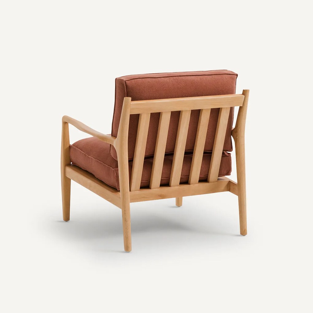 Fauteuil van eiken, fineer en linnen, Dilma