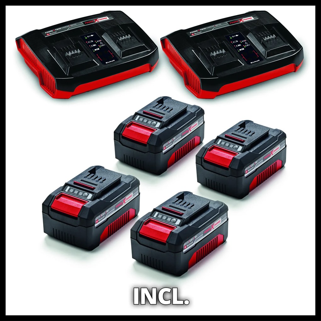 Einhell GP-CM 36/47 S  Li BL Kit 4.0 Ah - Accu Grasmaaier -Ø47 cm - 4 accu's - Power X-Change