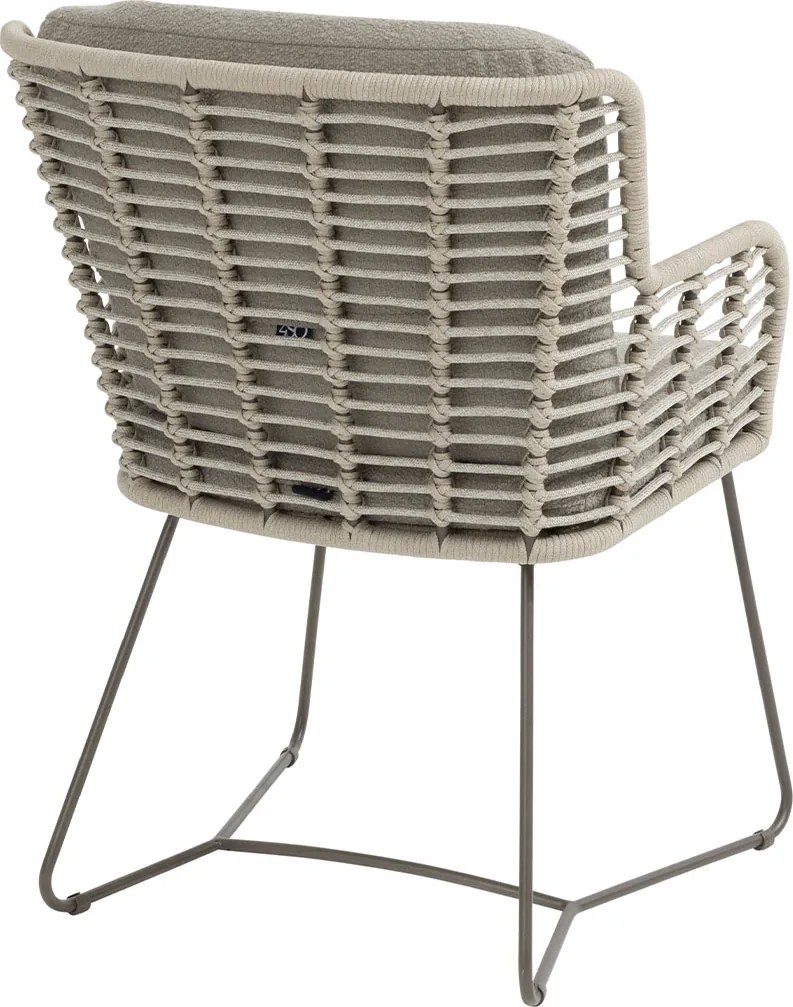 4 Seasons Fabrice tuinset 5-delig - Prado tuintafel Ø130 cm - ceramic sabbia terre